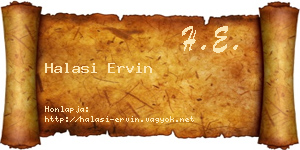 Halasi Ervin névjegykártya
